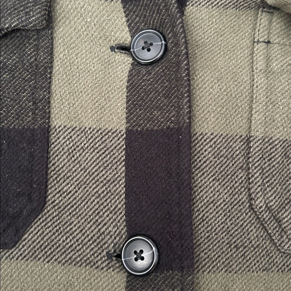 Lucky Brand oversized green & black plaid shacket shirt jacket Medium Pre-Owned - Picture 11 of 14